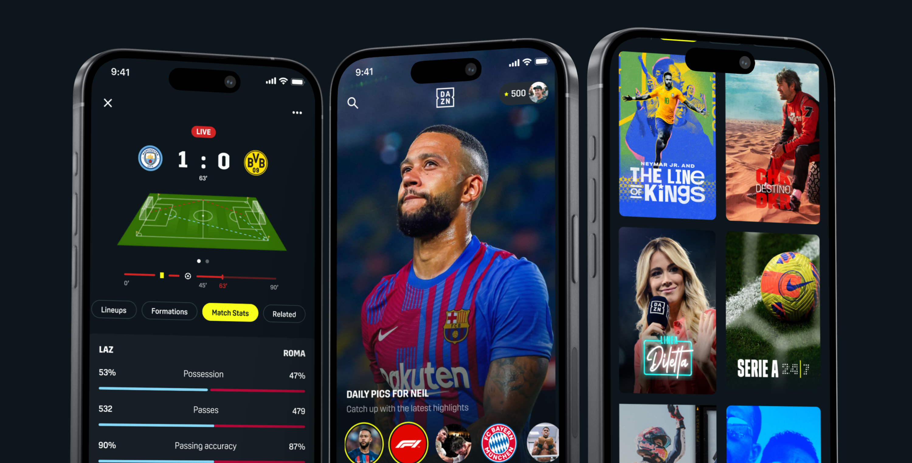 DAZN App Screens